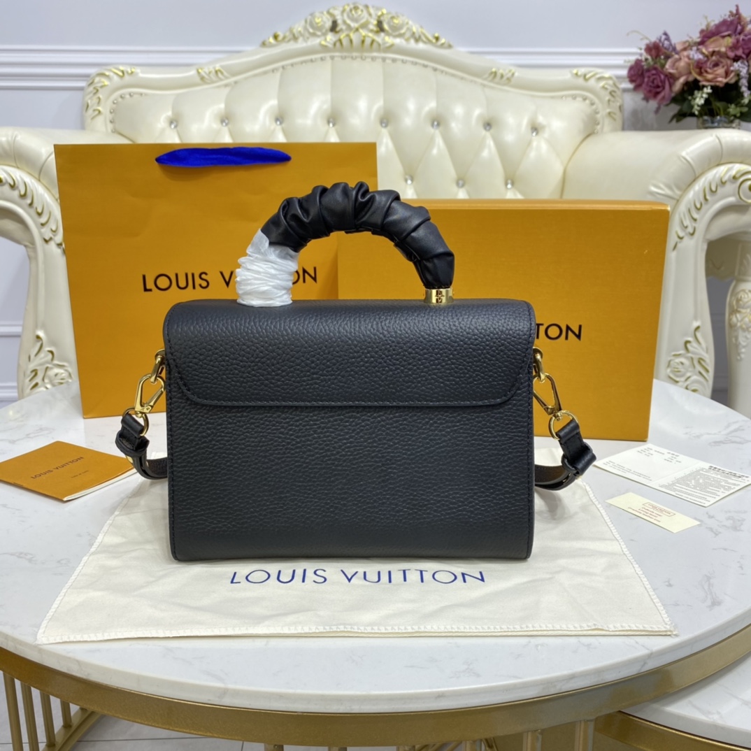 Louis Vuitton TWIST MM Handbag Taurillon Leather M58688 Black